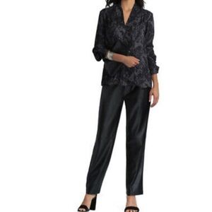HALSTON Faux Leather Straight Leg Pants